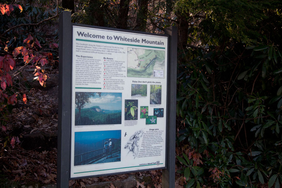 Whiteside Mountain Sign